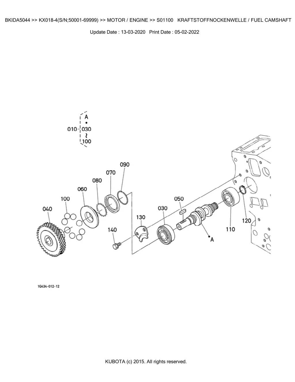 bkida5044 kx018 4 s n 50001 69999 motor engine 29