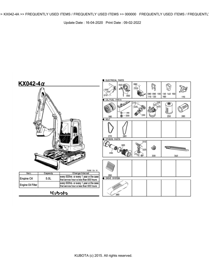 bkida5193 kx042 4a frequently used items