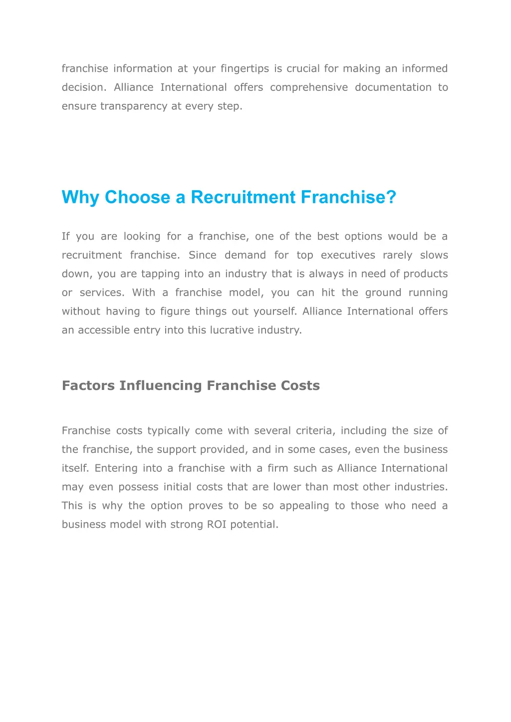 franchise information at your fingertips