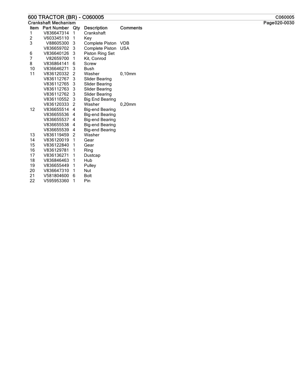 600 600 tractor tractor br crankshaft crankshaft