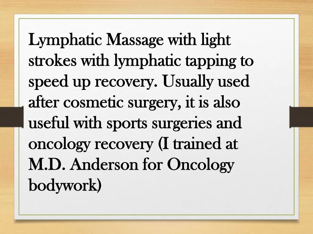 lymphatic massage with light lymphatic massage