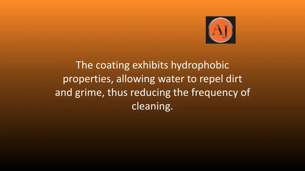 the coating exhibits hydrophobic properties