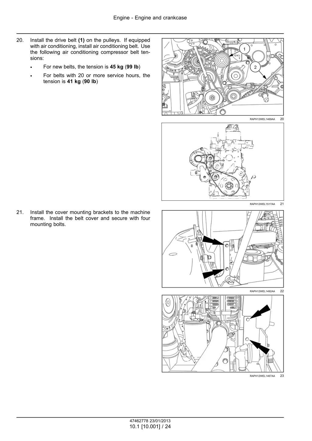 engine engine and crankcase 20