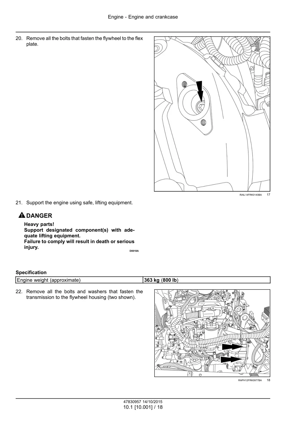 engine engine and crankcase 12