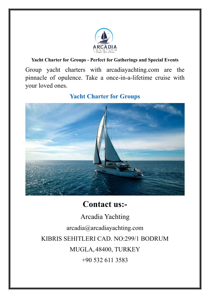 yacht charter for groups perfect for gatherings