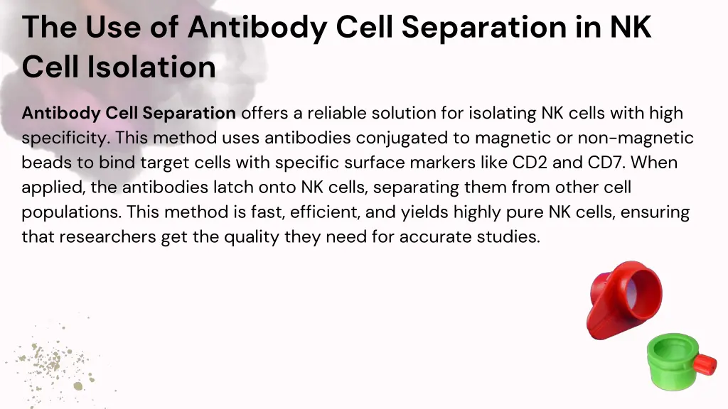 the use of antibody cell separation in nk cell