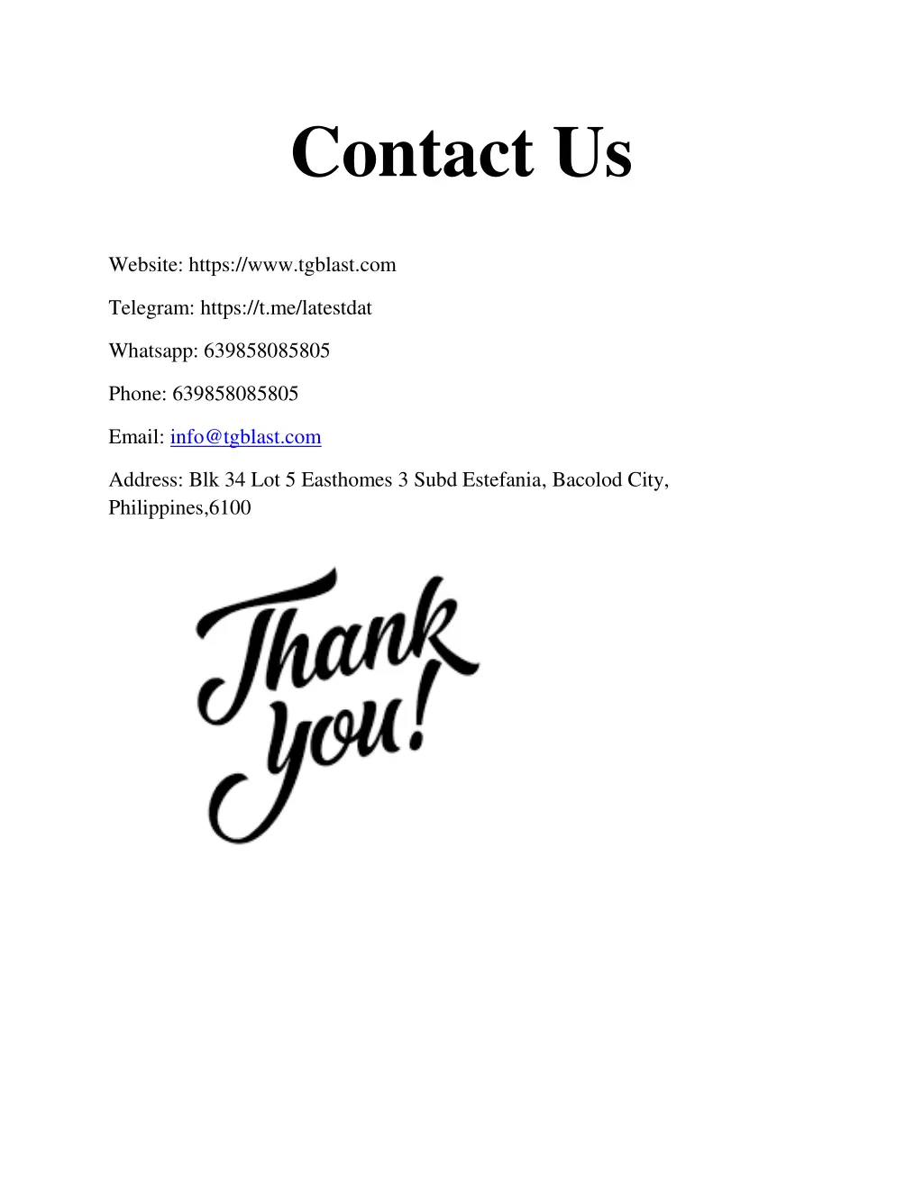 contact us