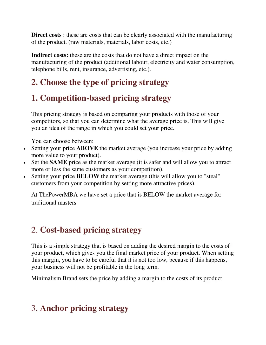 direct costs these are costs that can be clearly
