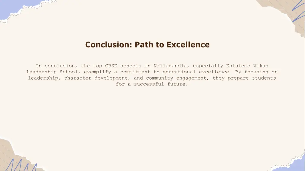 conclusion path to excellence