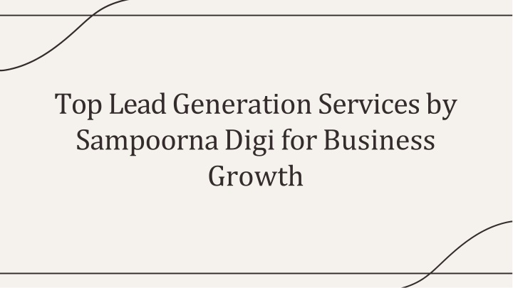 top lead generation services by sampoorna digi