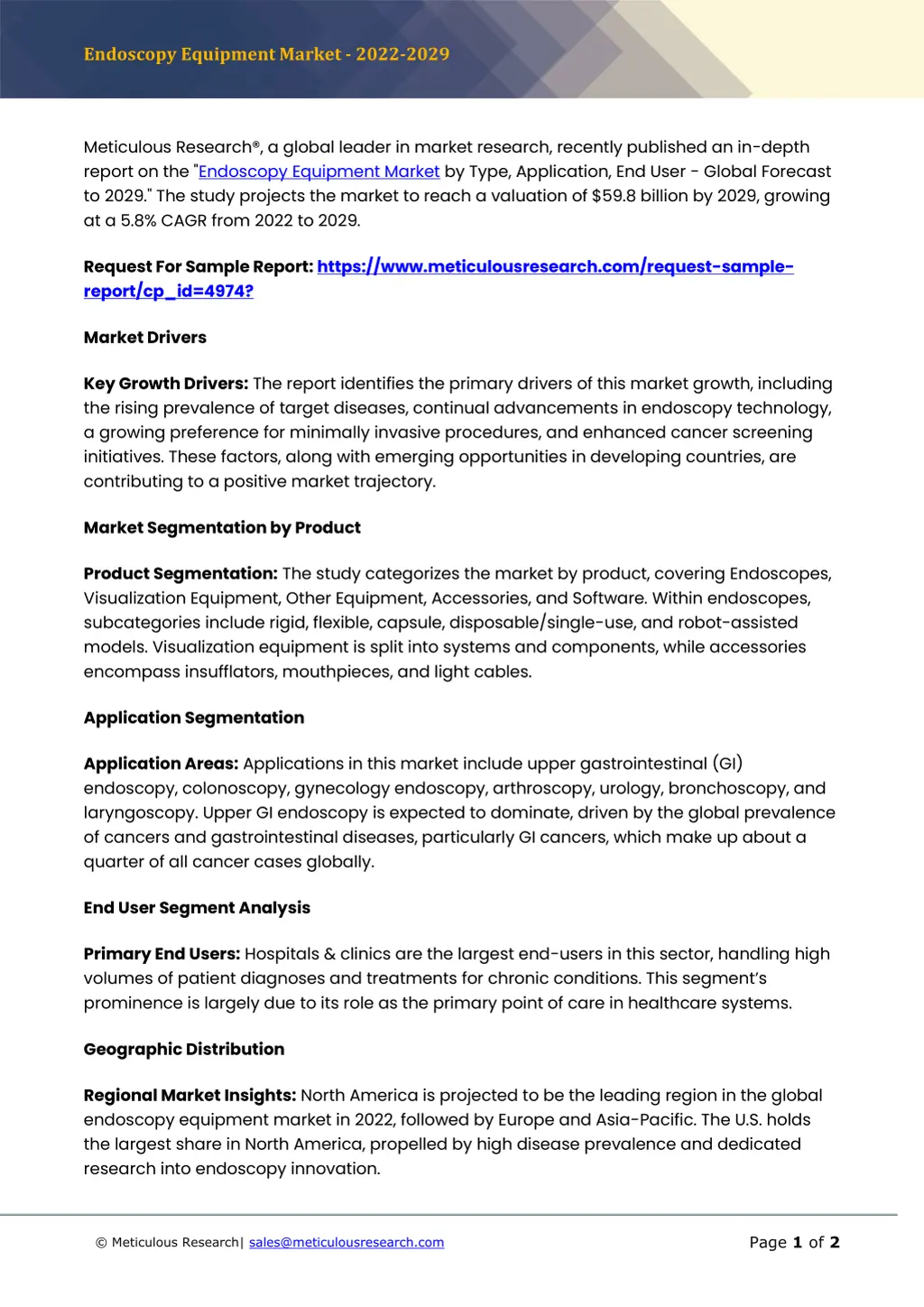 endoscopy equipment market 2022 2029