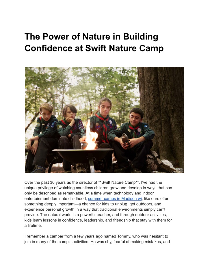 the power of nature in building confidence