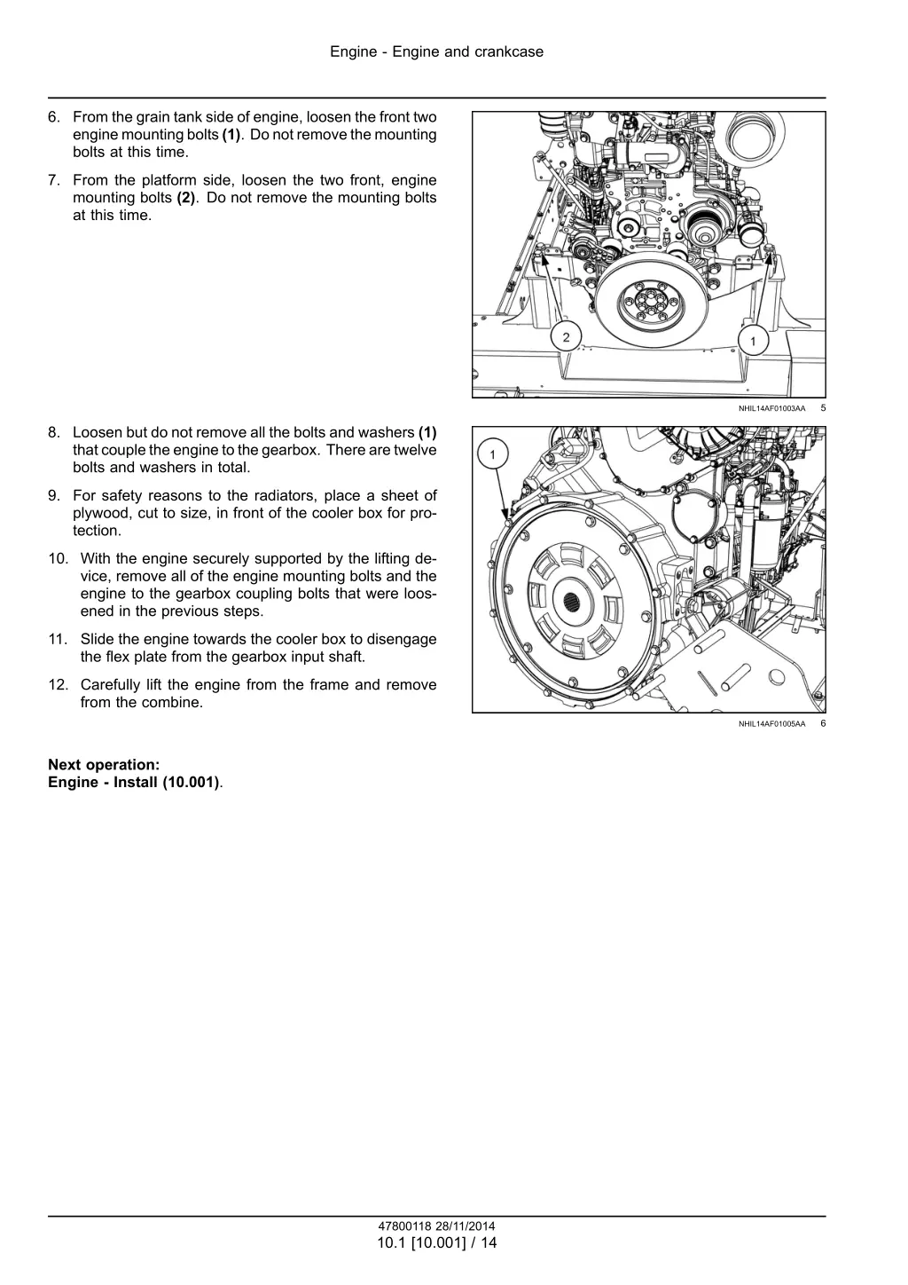 engine engine and crankcase 10