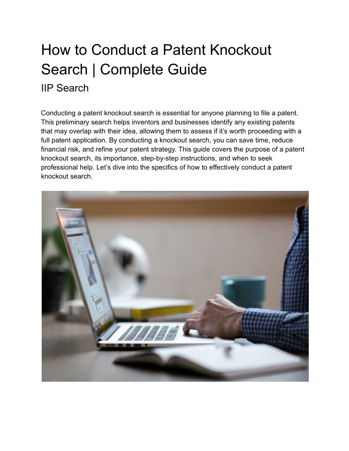 how to conduct a patent knockout search complete