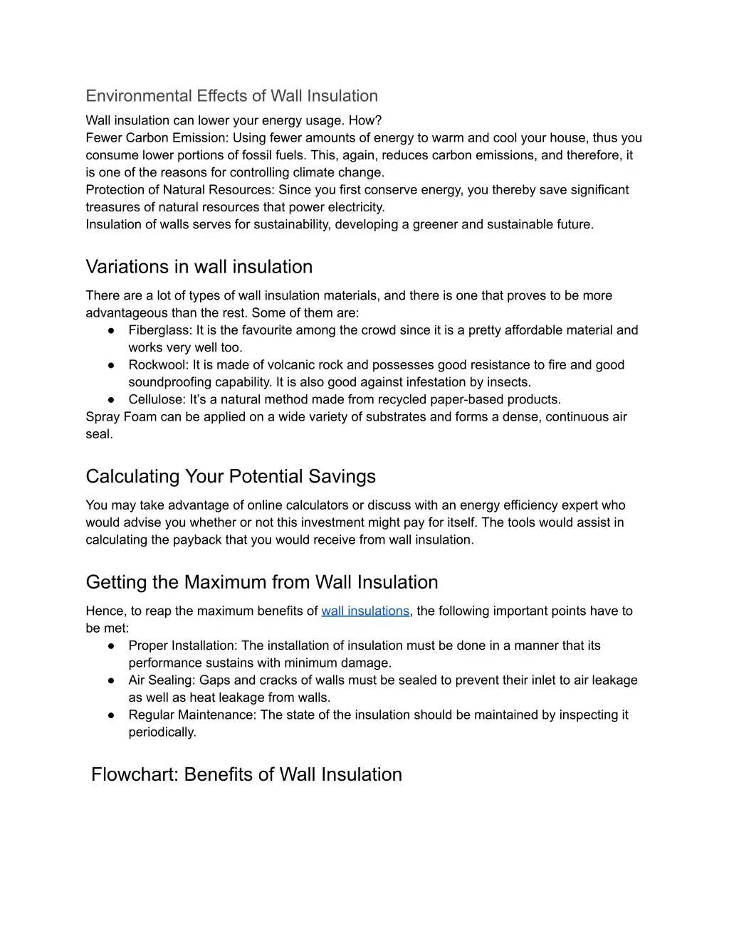 environmental effects of wall insulation