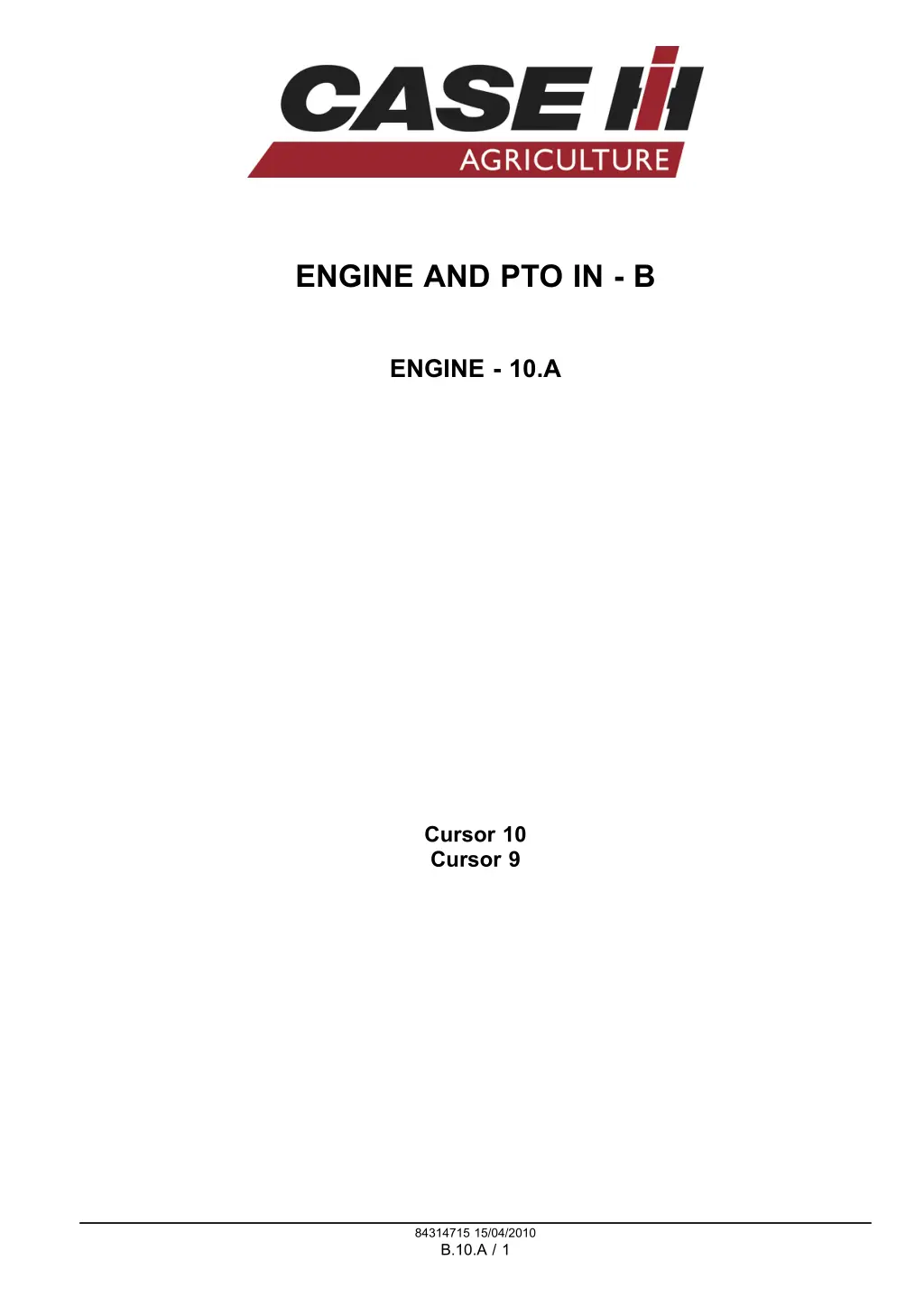 engine and pto in b