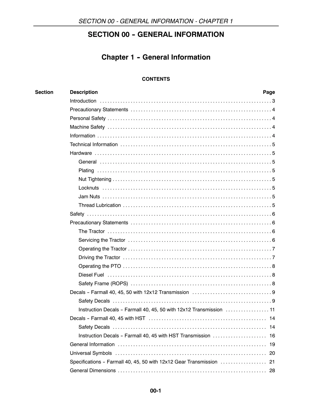 section 00 general information chapter 1