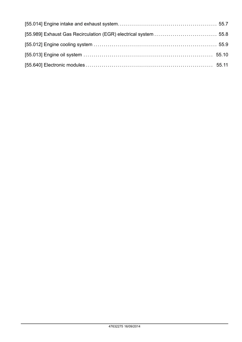 55 014 engine intake and exhaust system 55 7