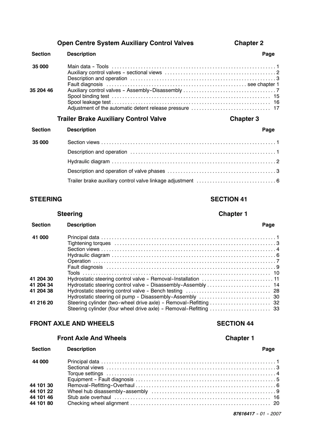 open centre system auxiliary control valves