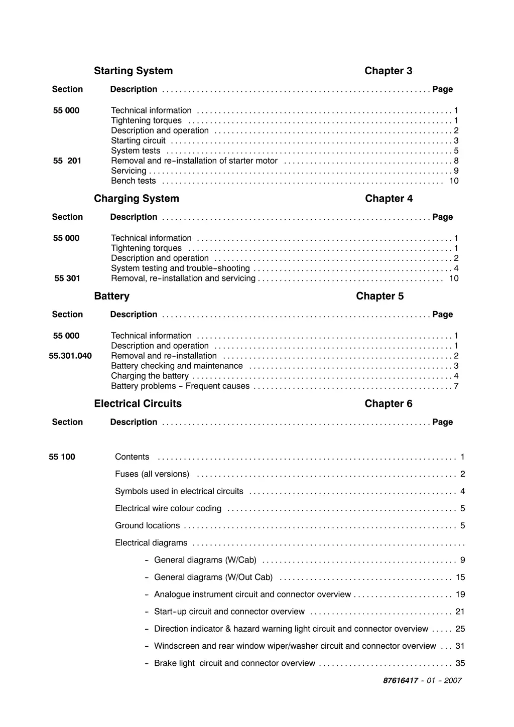 starting system