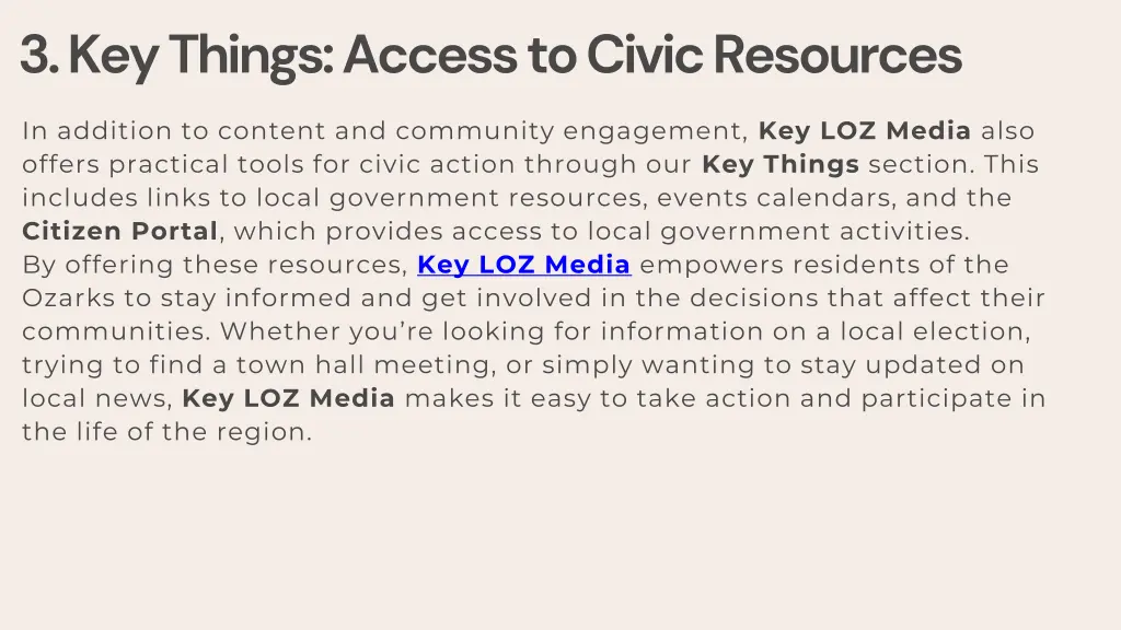 3 key things access to civic resources