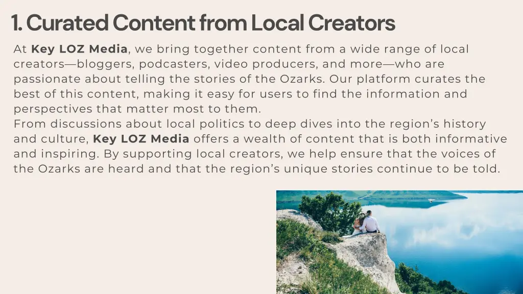 1 curated content from local creators