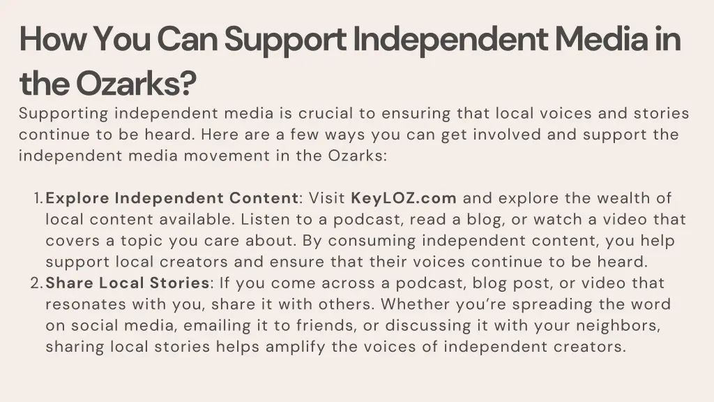 how you can support independent media