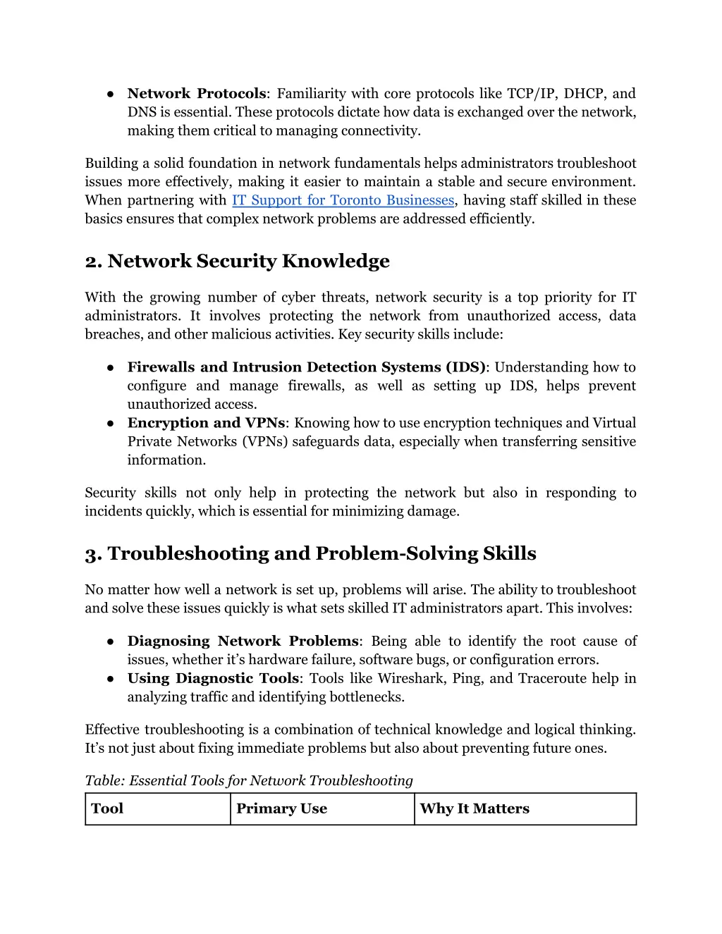 network protocols familiarity with core protocols