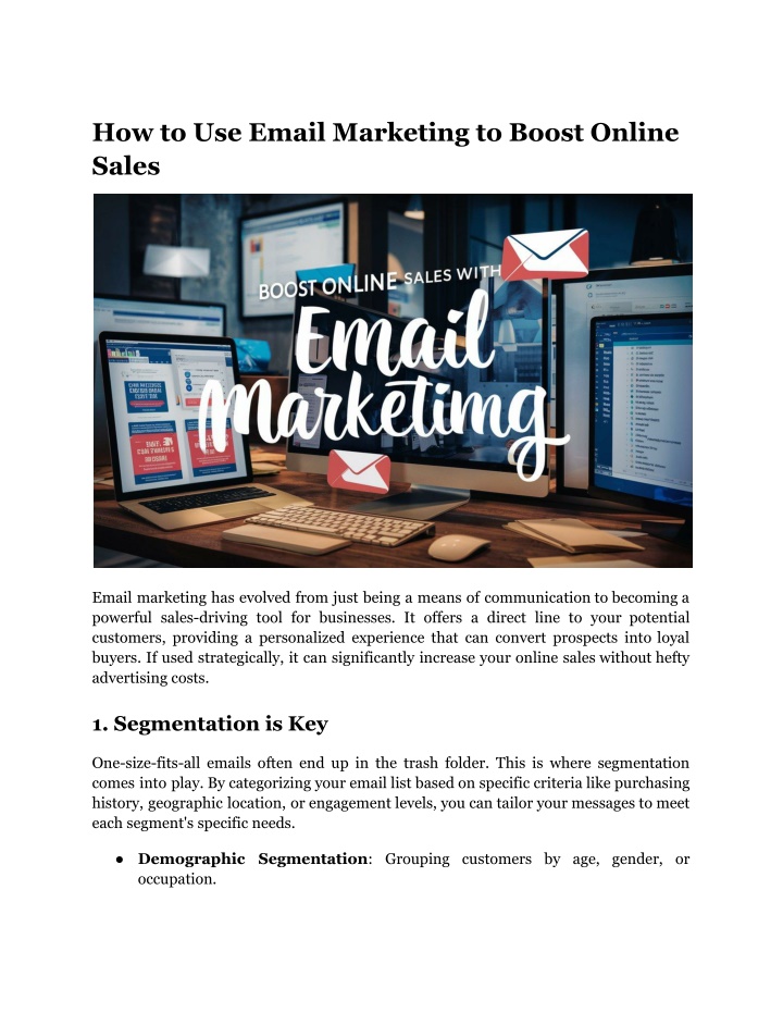 how to use email marketing to boost online sales