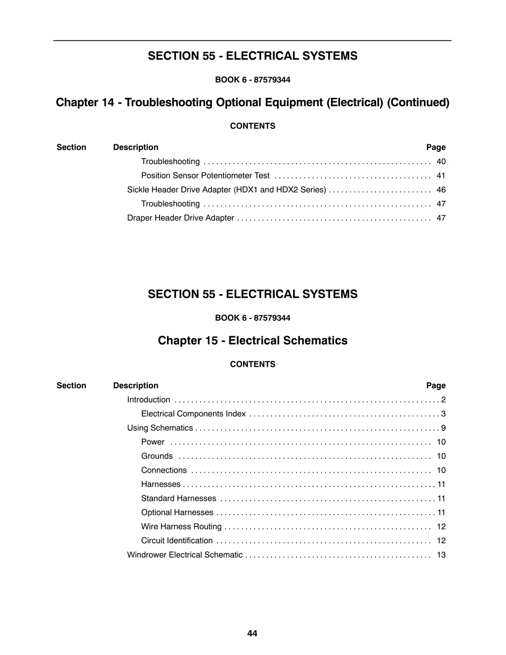 section 55 electrical systems 17