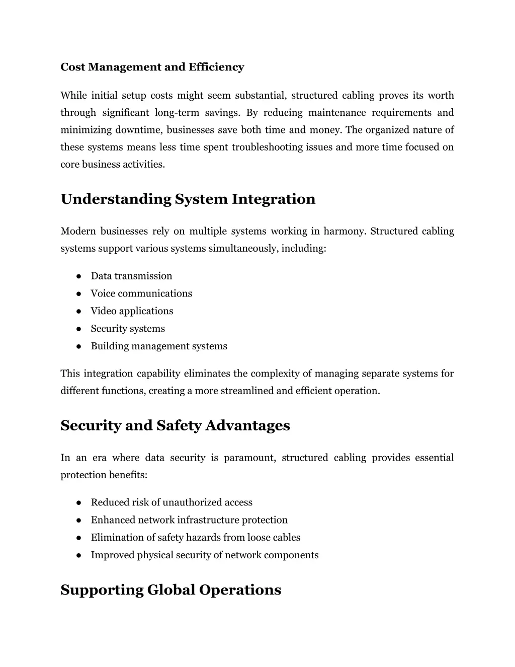 cost management and efficiency