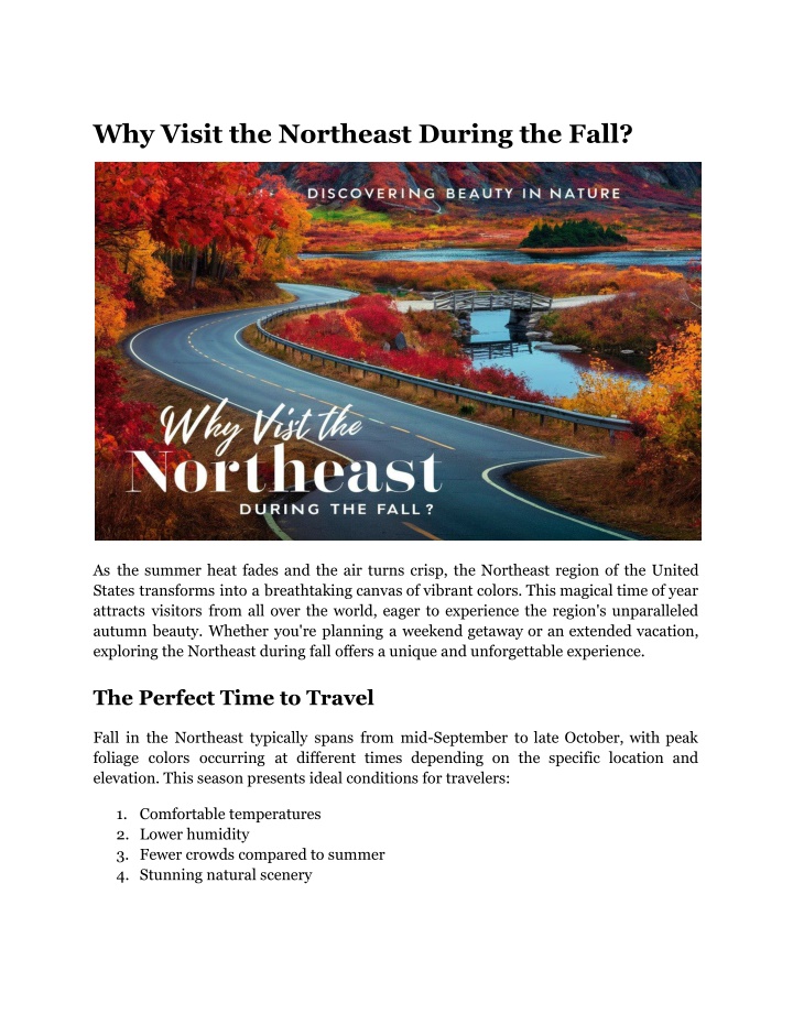 why visit the northeast during the fall