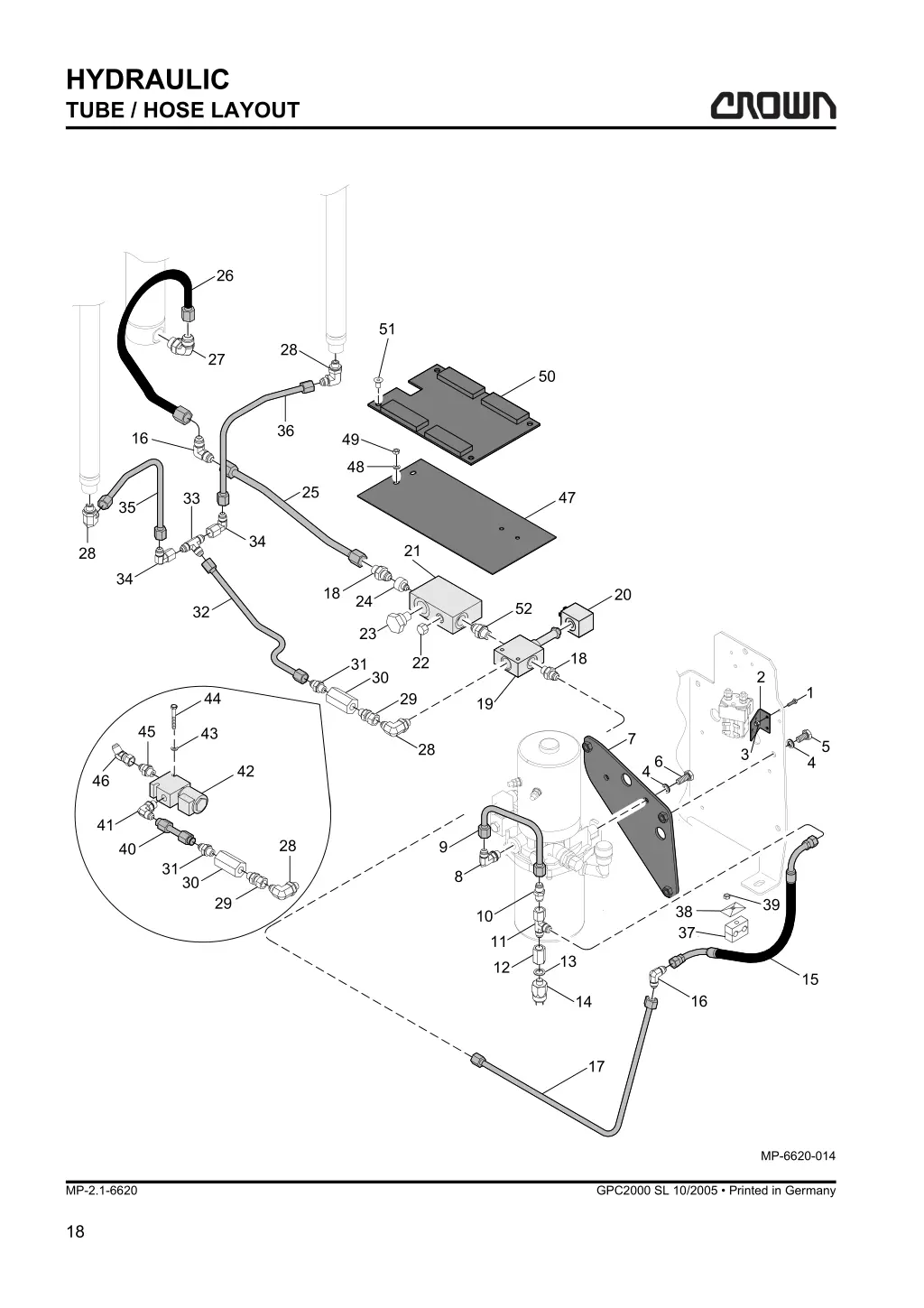 hydraulic tube hose layout