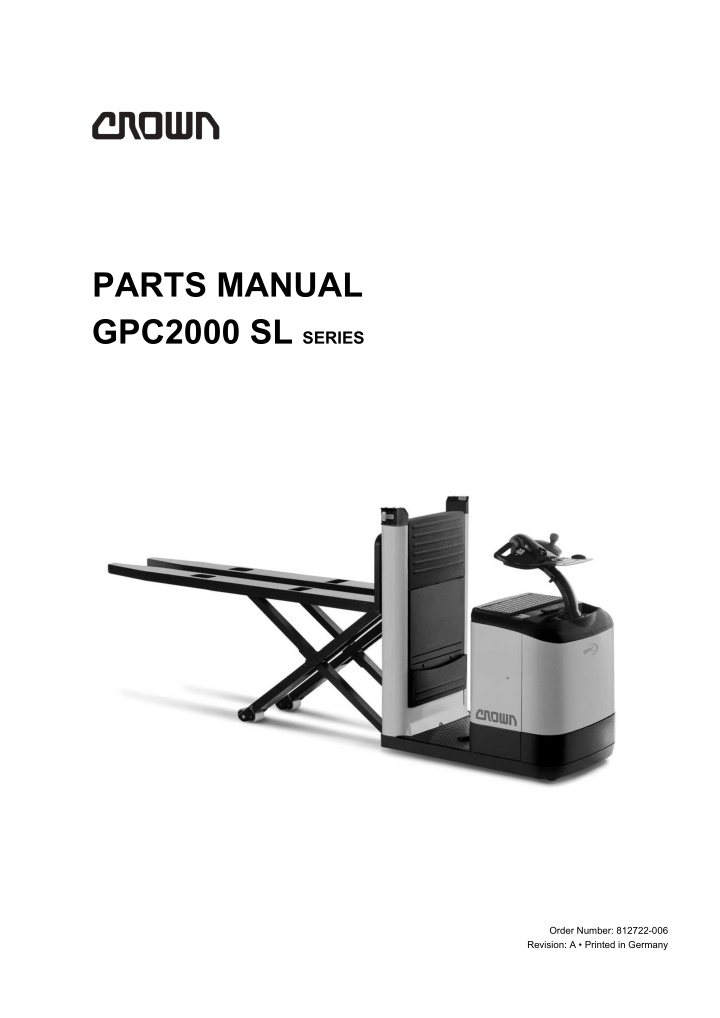 parts manual gpc2000 sl series