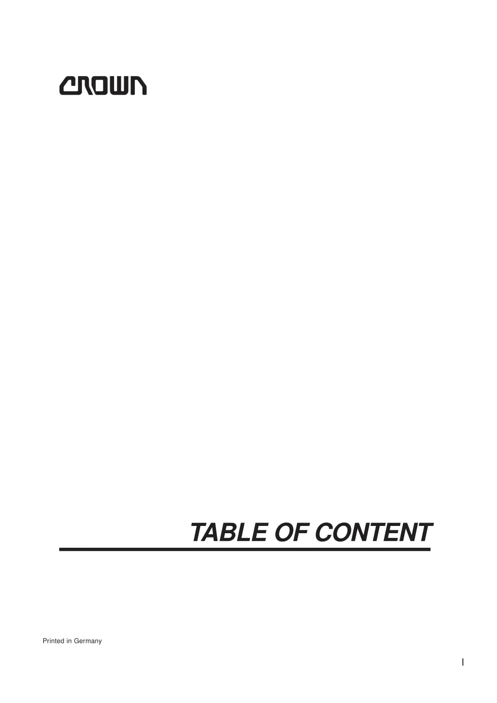 table of content