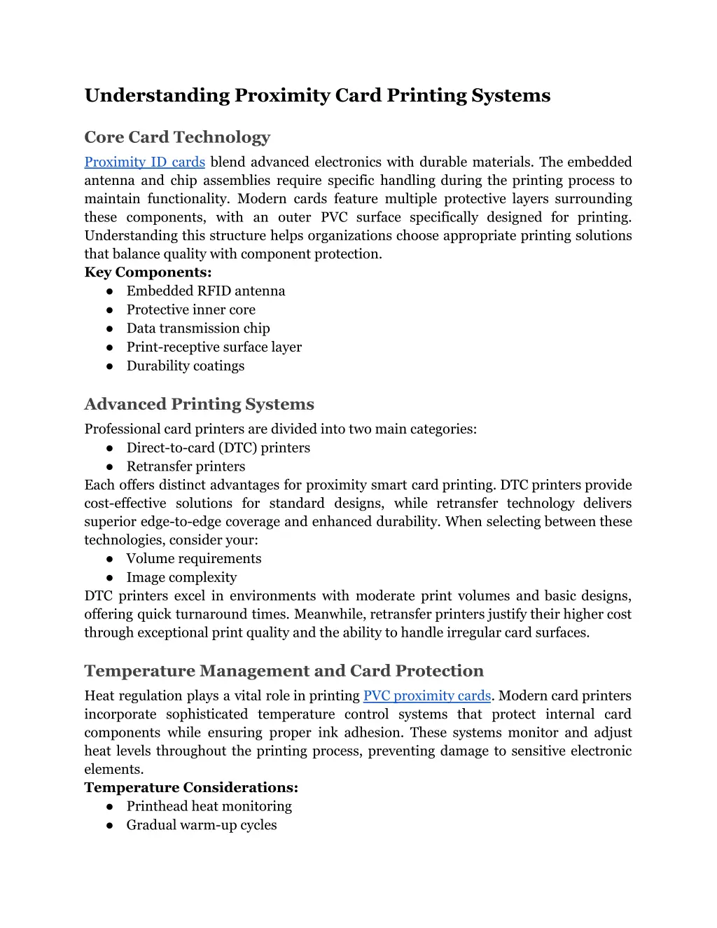 understanding proximity card printing systems