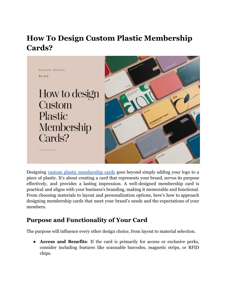 how to design custom plastic membership cards