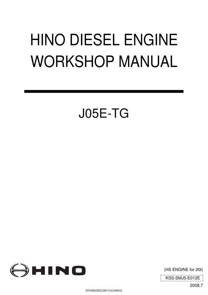 hino diesel engine workshop manual