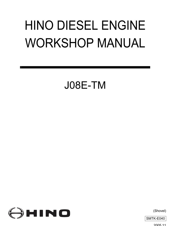 hino diesel engine workshop manual