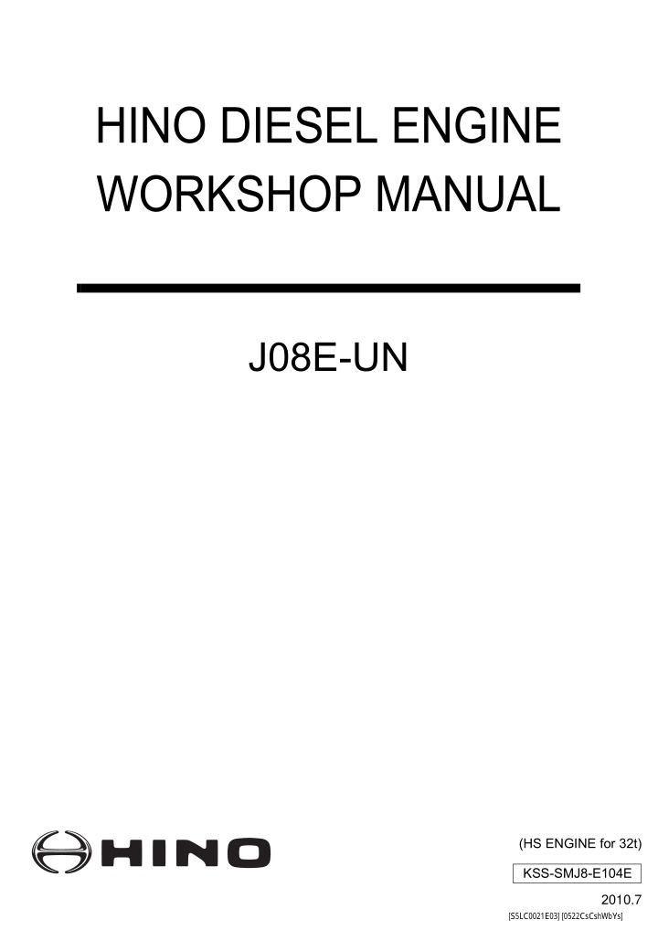 hino diesel engine workshop manual