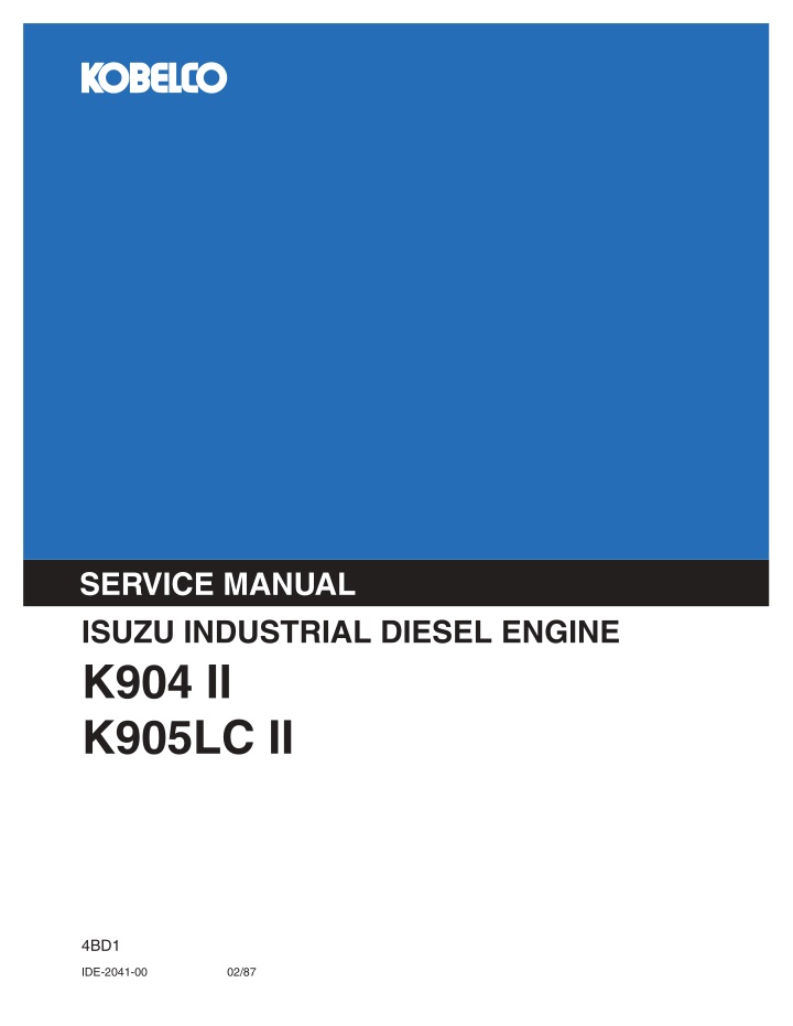 service manual isuzu industrial diesel engine