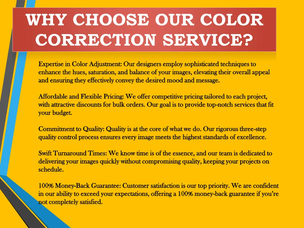 why choose our color correction service