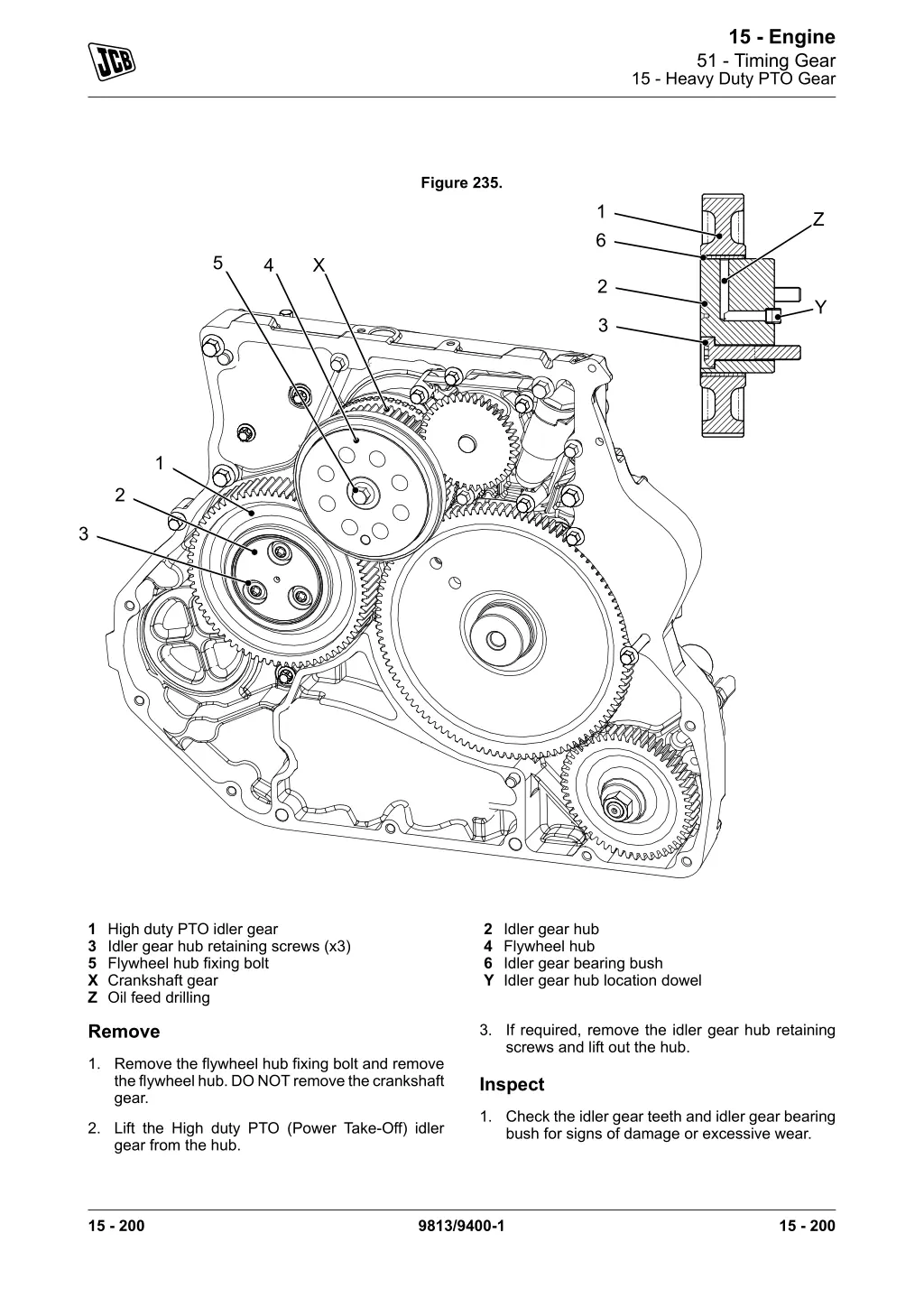 15 engine 51 timing gear 15 heavy duty pto gear 1