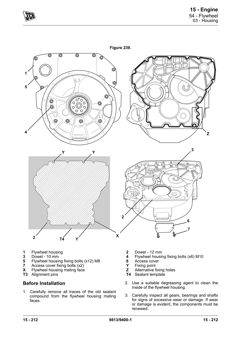 15 engine 54 flywheel 03 housing 1