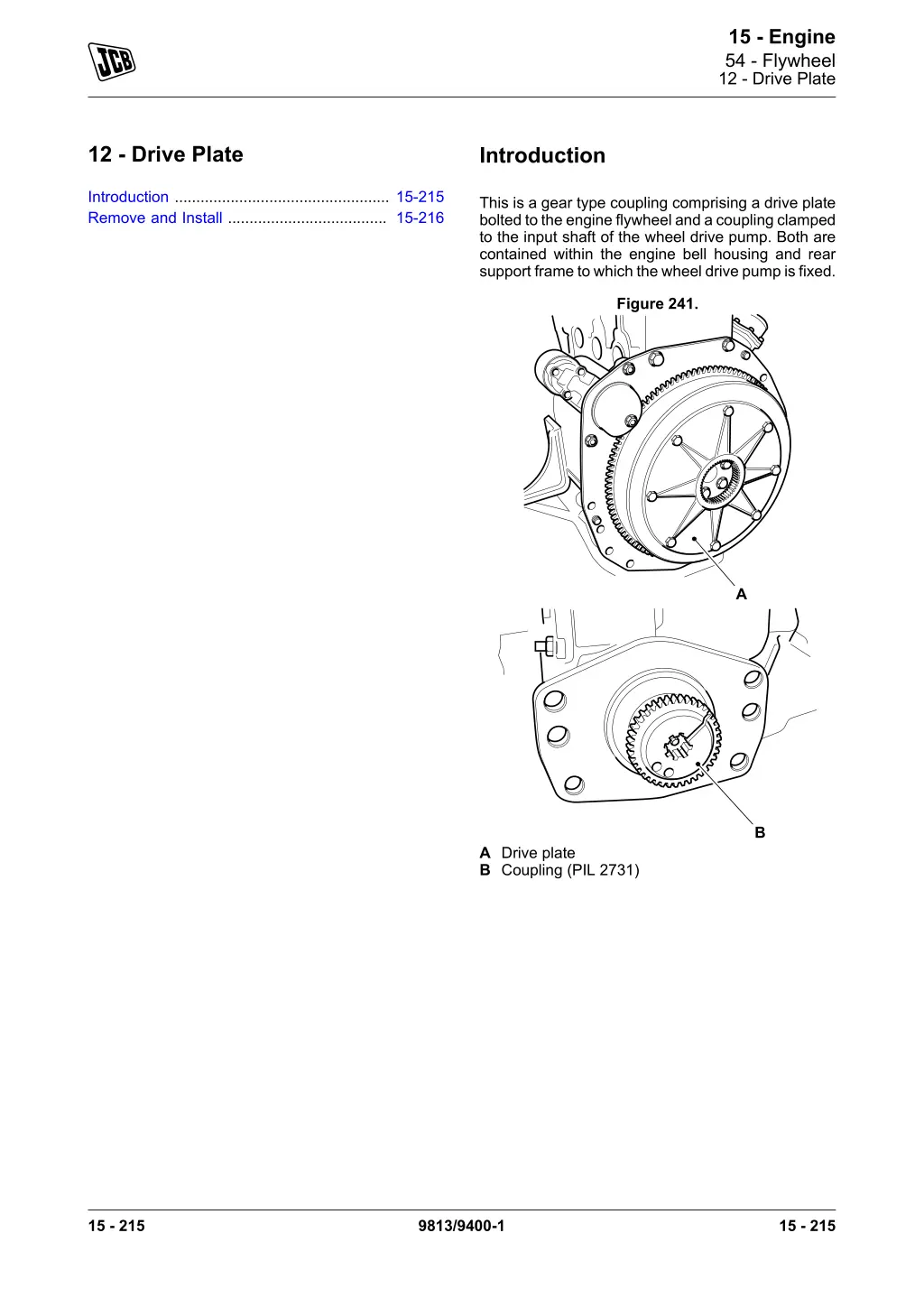 15 engine 54 flywheel 12 drive plate