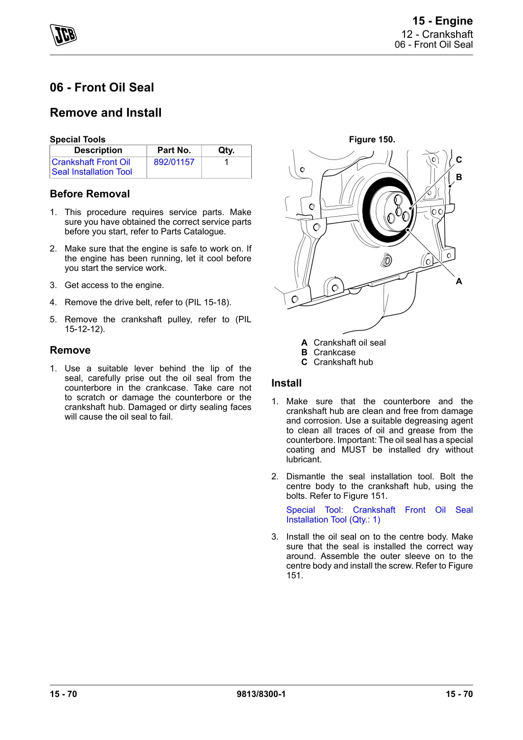 15 engine 12 crankshaft 06 front oil seal