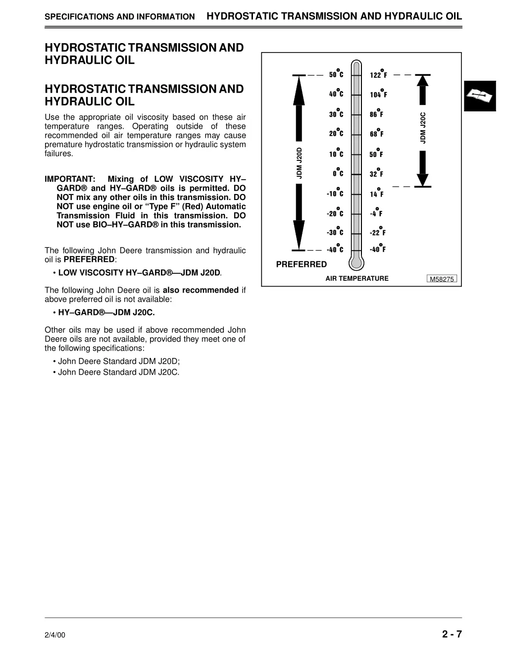 hydrostatic transmission and hydraulic oil