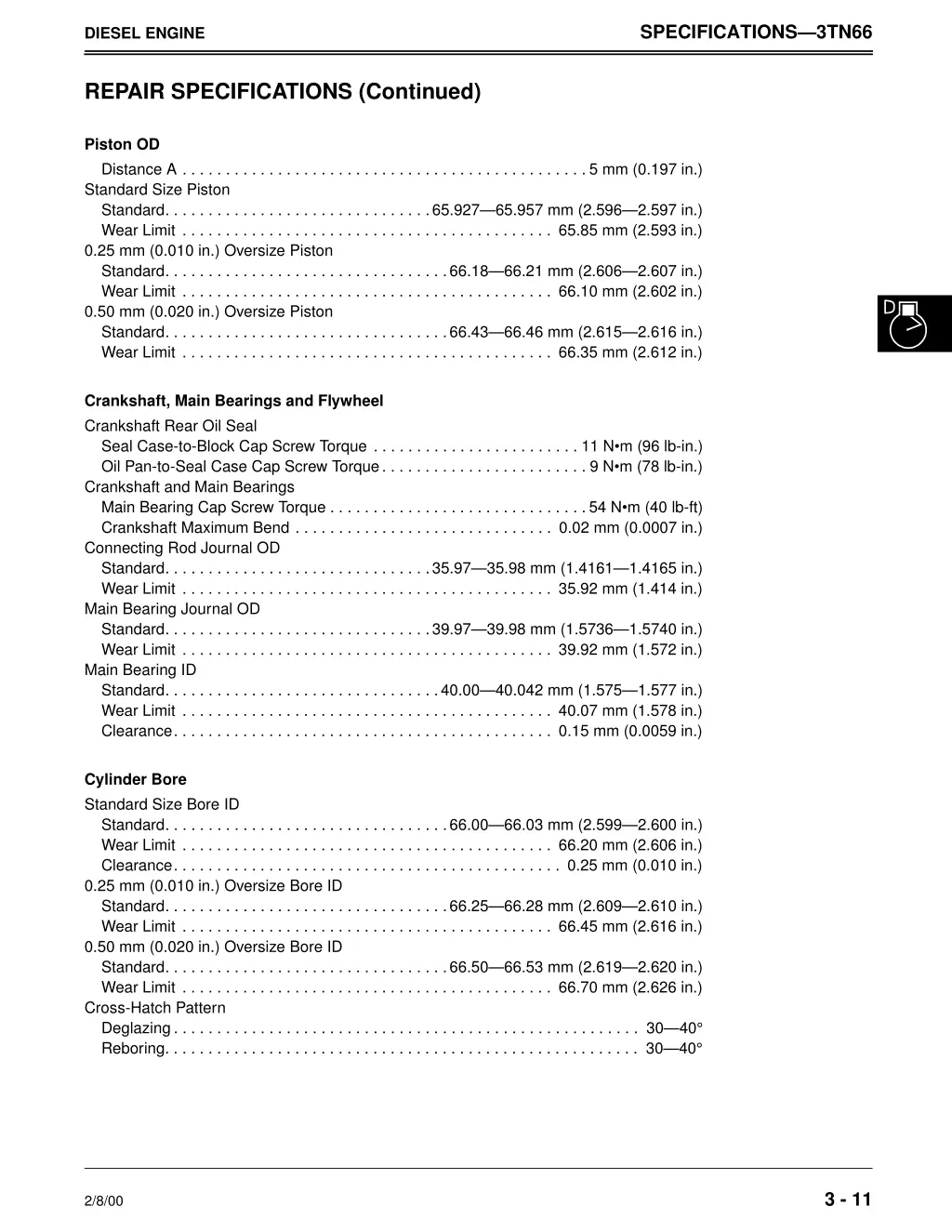 specifications 3tn66 8