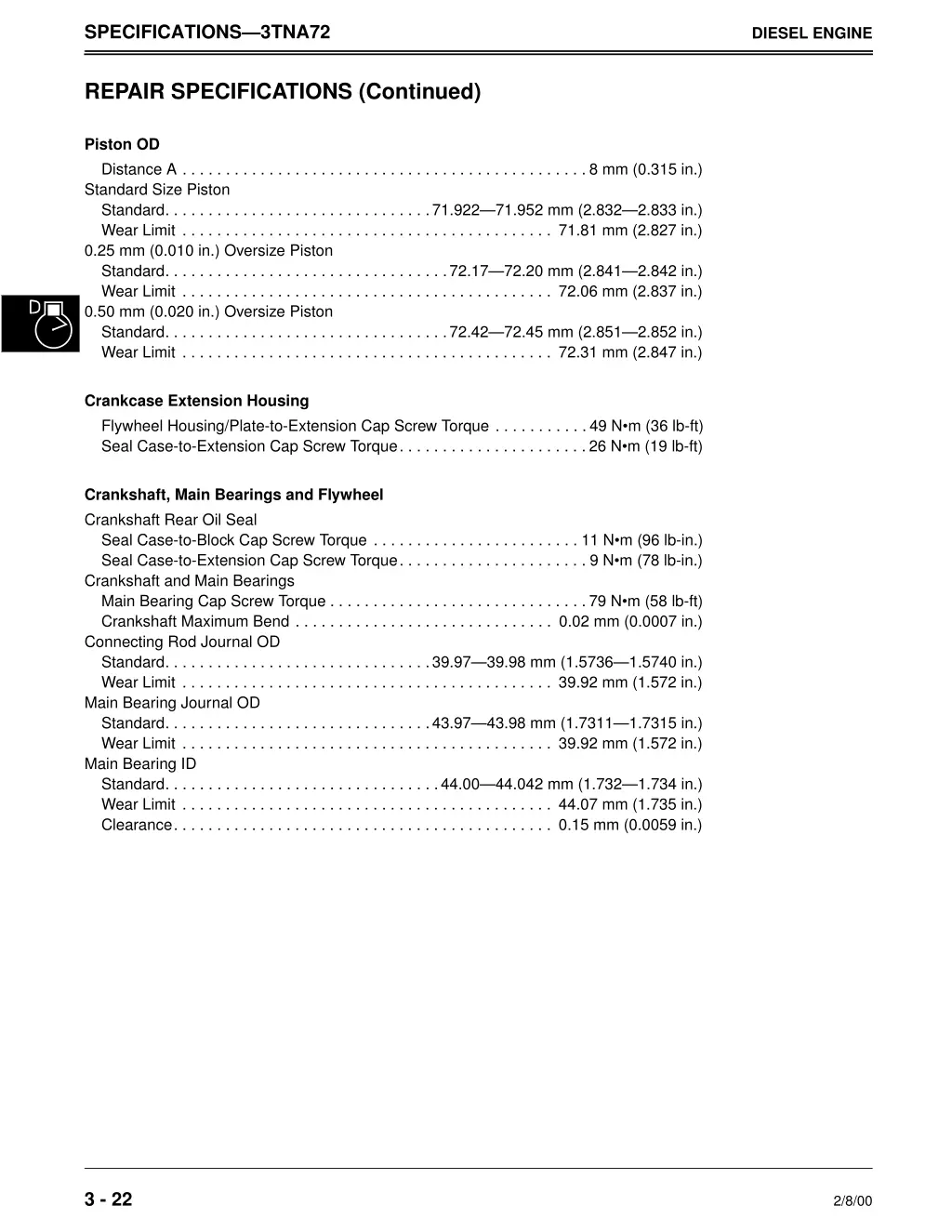 specifications 3tna72 8