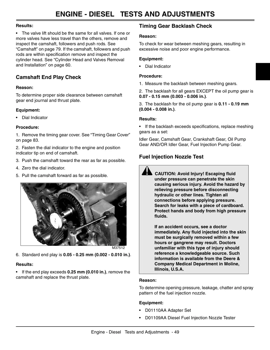 engine diesel tests and adjustments 5